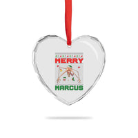 Marcus The Worm Meme Merry Marcus Heart Crystal Glass Ornament Funny Ugly Christmas Gift - Wonder Print Shop