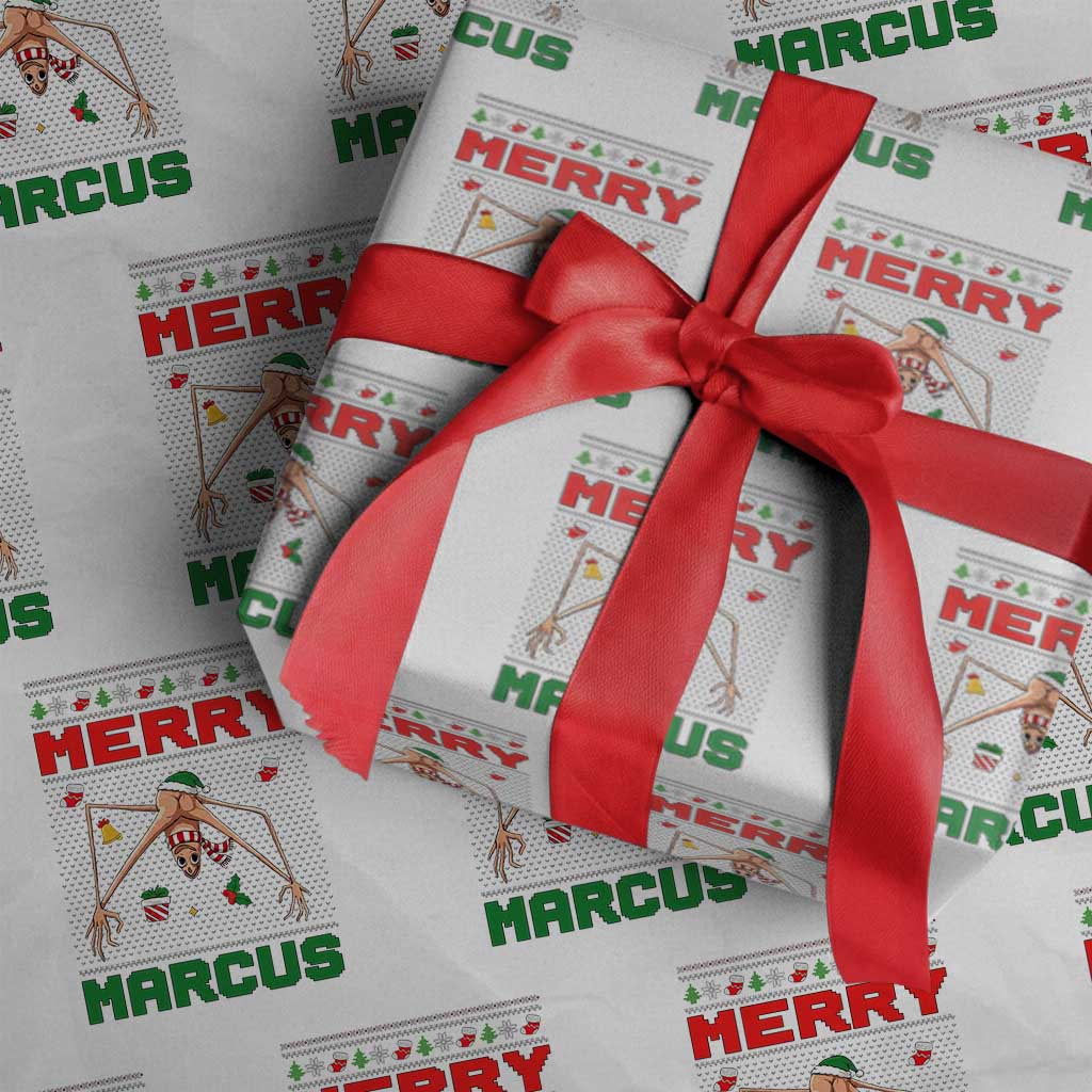 Marcus The Worm Meme Merry Marcus Wrapping Paper Roll Funny Ugly Christmas Gift - Wonder Print Shop