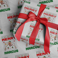 Marcus The Worm Meme Merry Marcus Wrapping Paper Roll Funny Ugly Christmas Gift - Wonder Print Shop