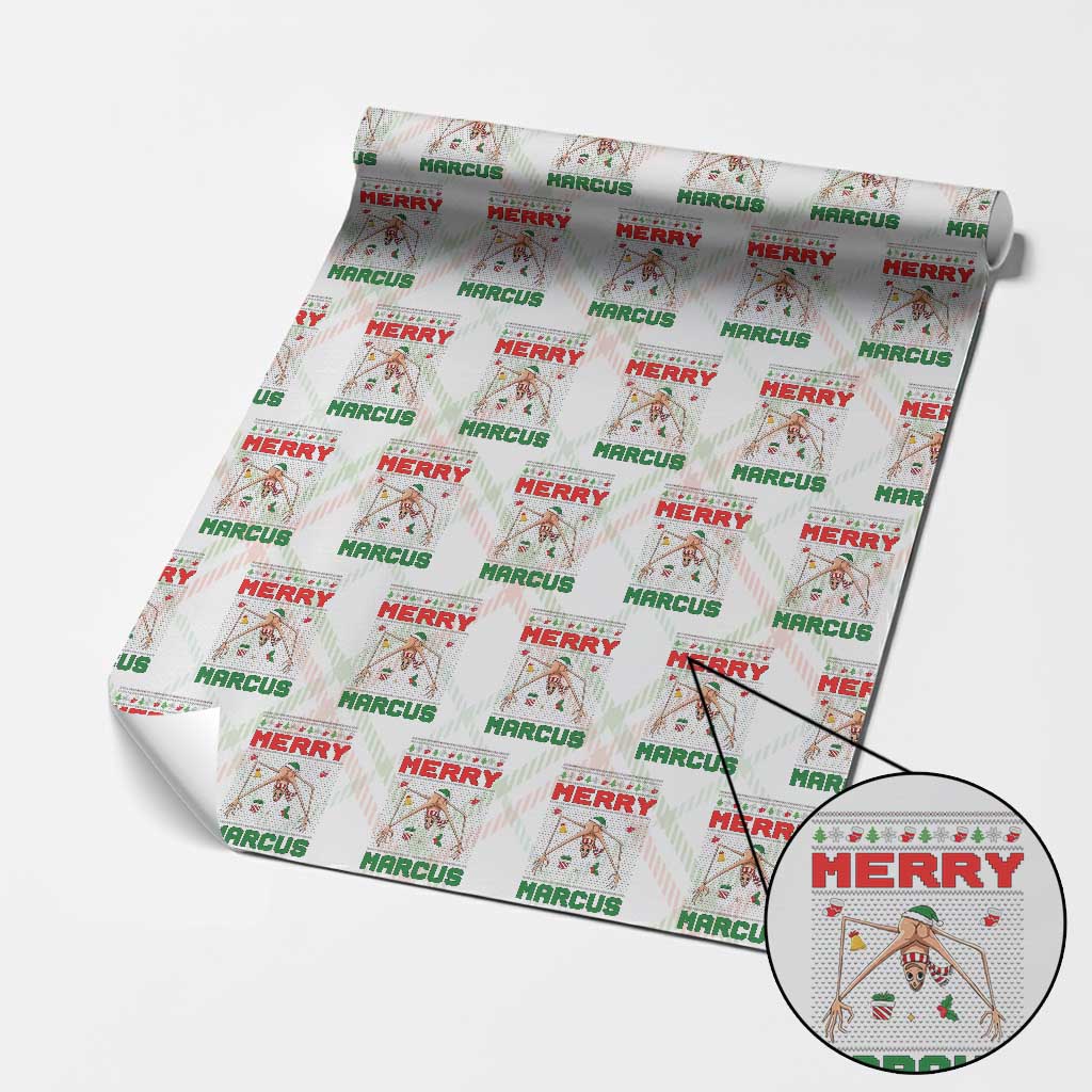 Marcus The Worm Meme Merry Marcus Wrapping Paper Roll Funny Ugly Christmas Gift - Wonder Print Shop