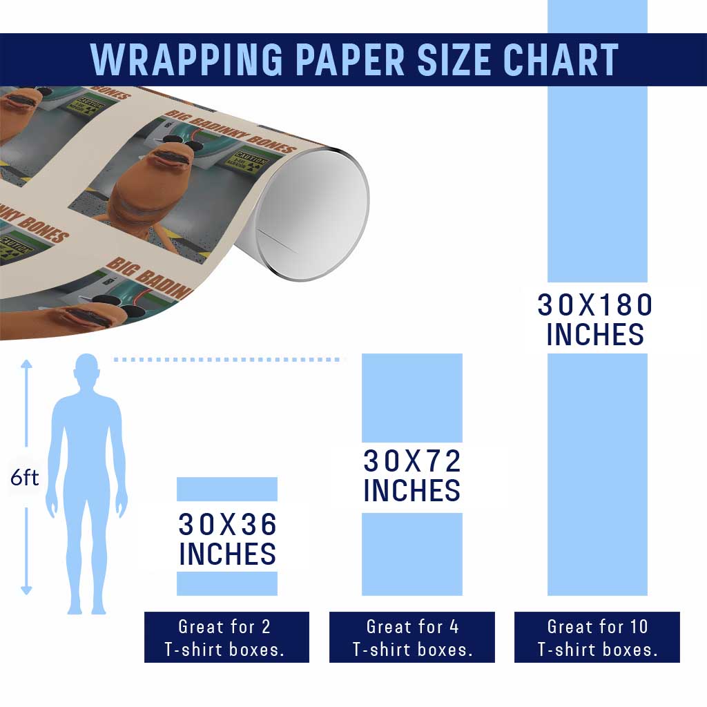 Marcus The Worm Meme Wrapping Paper Roll Big Badinky Bones - Wonder Print Shop