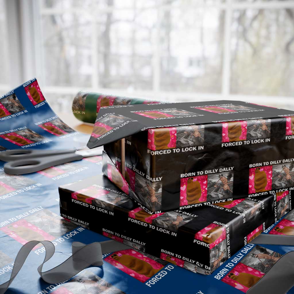 Marcus The Worm Meme Wrapping Paper Roll Born To Dilly Dally Forced To Lock In Funny Cute Brainrot - Wonder Print Shop