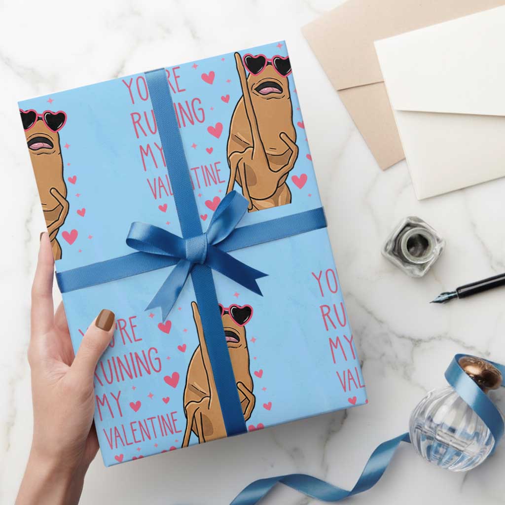 Marcus The Worm Meme Wrapping Paper Roll Funny Anti Valentines Day - Wonder Print Shop