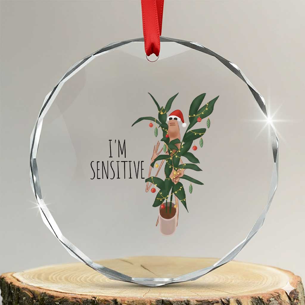 Marcus The Worm Robert Christmas Meme Crystal Glass Ornament I Am Sensitive - Wonder Print Shop