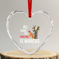 Marcus The Worm Robert Christmas Meme Heart Crystal Glass Ornament All I Want For Xmas Is Marcus - Wonder Print Shop