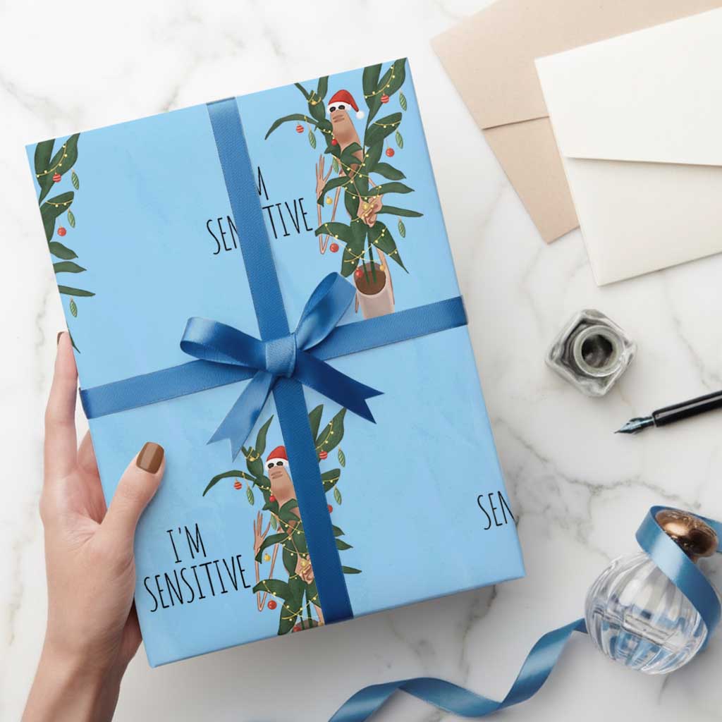 Marcus The Worm Robert Christmas Meme Wrapping Paper Roll I Am Sensitive - Wonder Print Shop