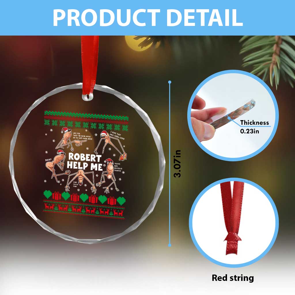 Marcus The Worm Christmas Meme Crystal Glass Ornament TS14