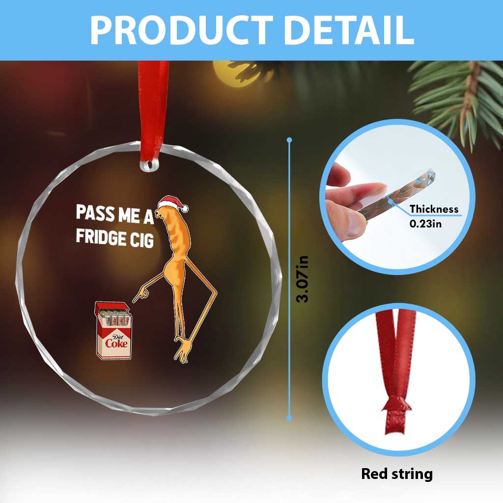 Marcus The Worm Christmas Meme Crystal Glass Ornament Pass Me A Fridge Cig TS14