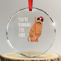 Marcus The Worm Robert Meme Christmas Crystal Glass Ornament You Are Running The Vibe - Wonder Print Shop