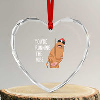 Marcus The Worm Robert Meme Christmas Heart Crystal Glass Ornament You Are Running The Vibe - Wonder Print Shop