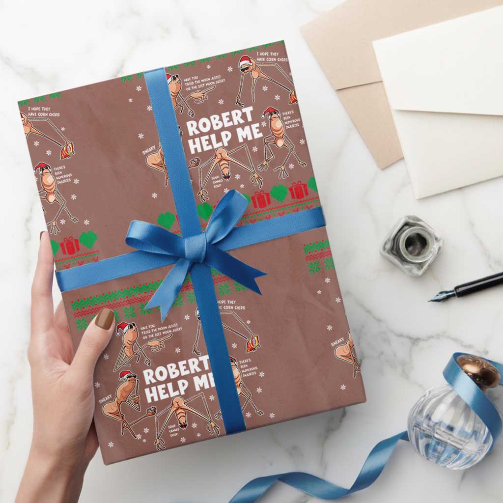 Marcus The Worm Robert Meme Christmas Wrapping Paper Roll - Wonder Print Shop