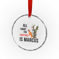 Marcus The Worm Robert Meme Crystal Glass Ornament All I Want For Christmas Is Marcus - Wonder Print Shop