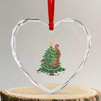 Marcus The Worm Robert Meme Funny Christmas Heart Crystal Glass Ornament - Wonder Print Shop