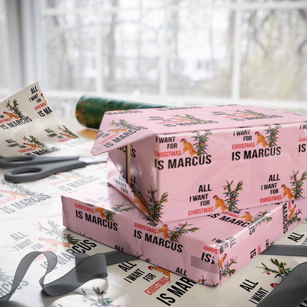 Marcus The Worm Robert Meme Wrapping Paper Roll All I Want For Christmas Is Marcus - Wonder Print Shop