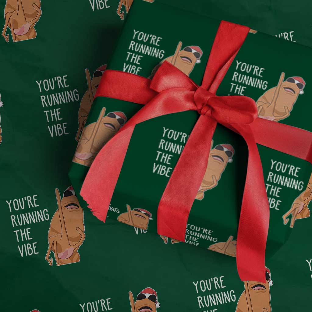 Marcus The Worm Robert Meme Xmas Wrapping Paper Roll You Are Running The Vibe - Wonder Print Shop