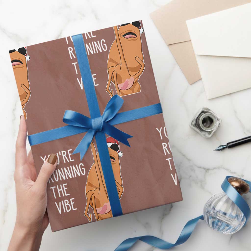 Marcus The Worm Robert Meme Xmas Wrapping Paper Roll You Are Running The Vibe - Wonder Print Shop