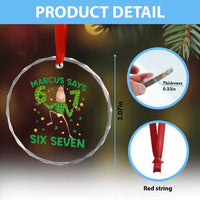 Marcus The Worm St Patricks Day Crystal Glass Ornament Funny 67 Six Seven Hands Meme