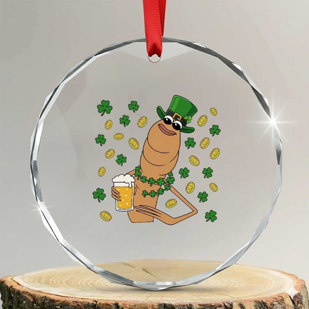 Marcus The Worm St Patricks Day Crystal Glass Ornament Funny Drinking Irish Beer Ireland