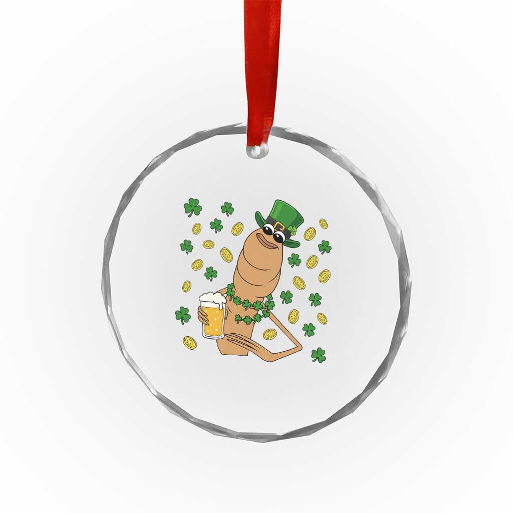 Marcus The Worm St Patricks Day Crystal Glass Ornament Funny Drinking Irish Beer Ireland