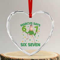 Marcus The Worm St Patricks Day Heart Crystal Glass Ornament Funny 67 Six Seven Hands Meme
