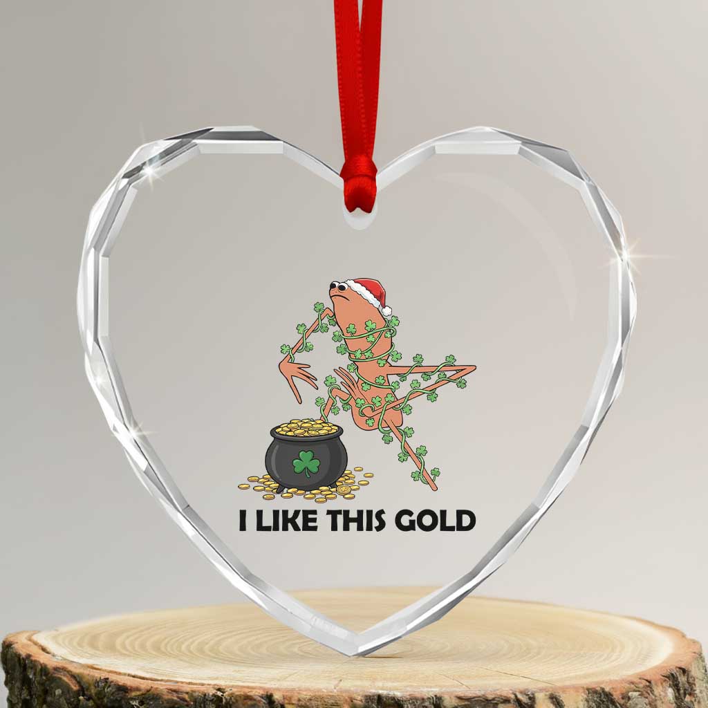 Marcus The Worm St Patricks Day Heart Crystal Glass Ornament I Like This Gold