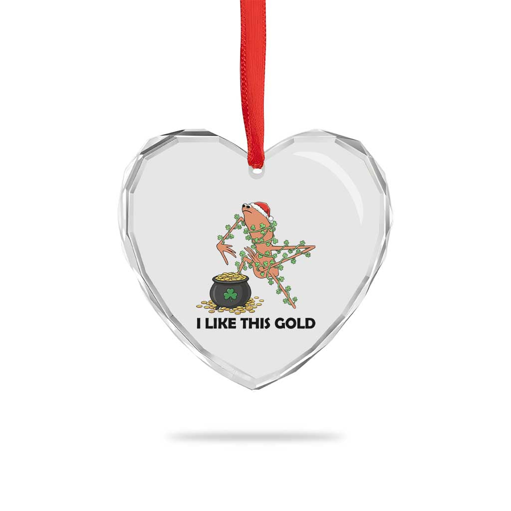Marcus The Worm St Patricks Day Heart Crystal Glass Ornament I Like This Gold