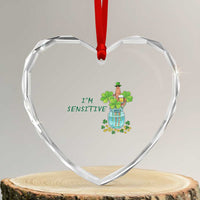 Marcus The Worm St Patricks Day Heart Crystal Glass Ornament I'm Sensitive