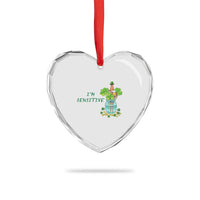 Marcus The Worm St Patricks Day Heart Crystal Glass Ornament I'm Sensitive