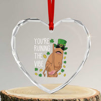Marcus The Worm St Patricks Day Heart Crystal Glass Ornament You're Ruining The Vibe