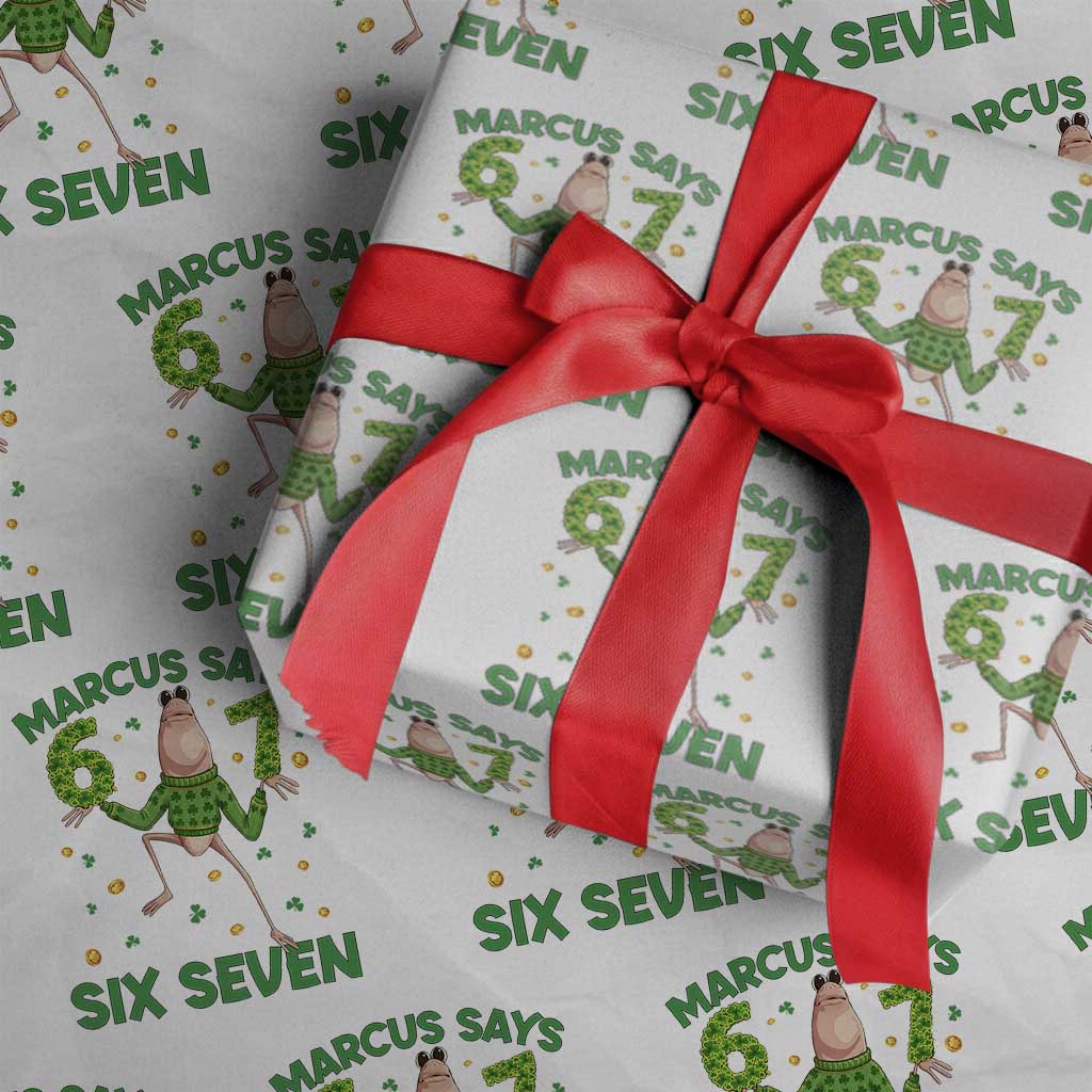 Marcus The Worm St Patricks Day Wrapping Paper Roll Funny 67 Six Seven Hands Meme