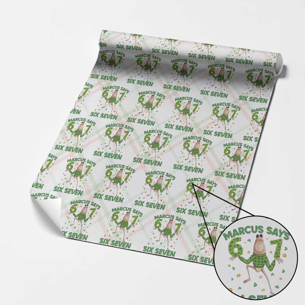 Marcus The Worm St Patricks Day Wrapping Paper Roll Funny 67 Six Seven Hands Meme