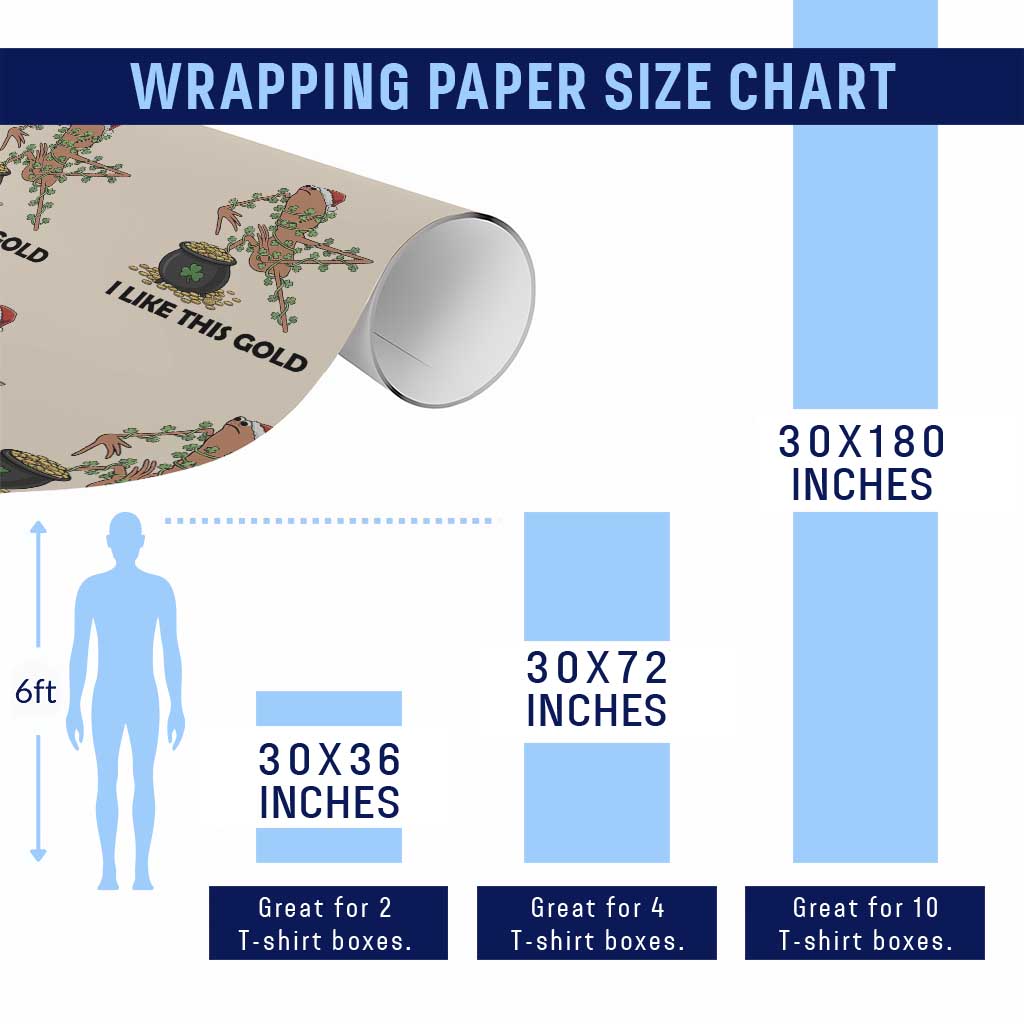 Marcus The Worm St Patricks Day Wrapping Paper Roll I Like This Gold