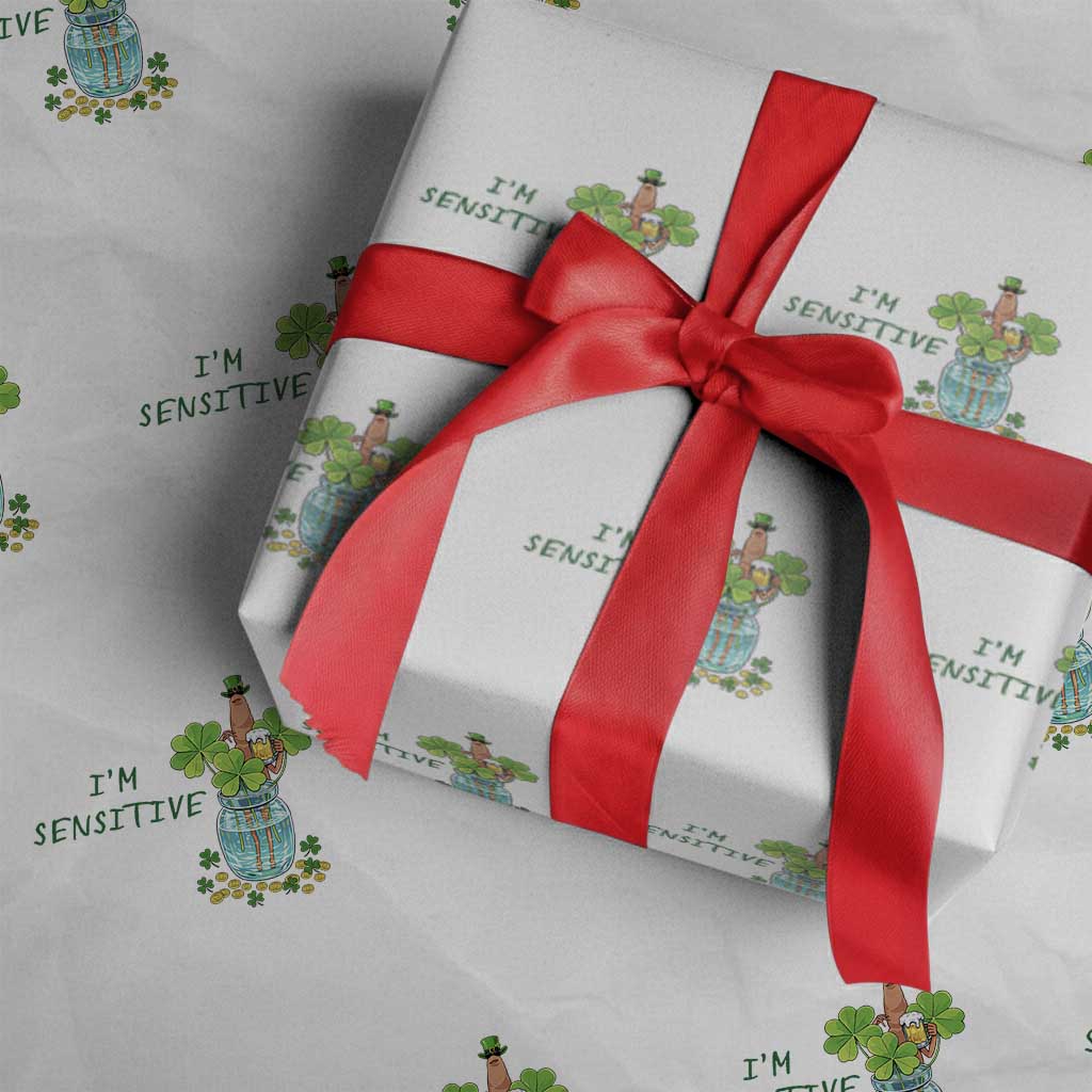 Marcus The Worm St Patricks Day Wrapping Paper Roll I'm Sensitive