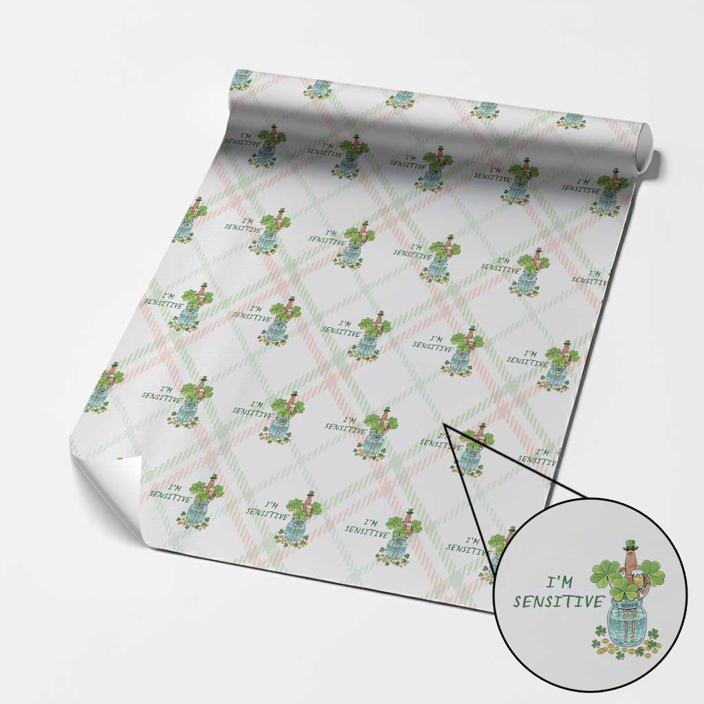 Marcus The Worm St Patricks Day Wrapping Paper Roll I'm Sensitive
