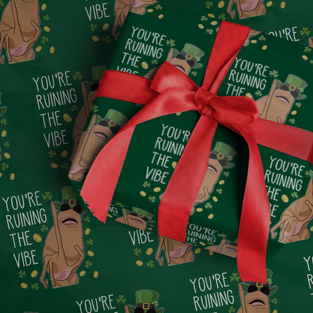 Marcus The Worm St Patricks Day Wrapping Paper Roll You're Ruining The Vibe