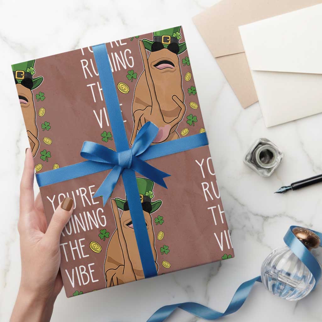 Marcus The Worm St Patricks Day Wrapping Paper Roll You're Ruining The Vibe
