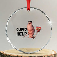 Marcus The Worm Valentine Meme Crystal Glass Ornament Cupid Help - Wonder Print Shop