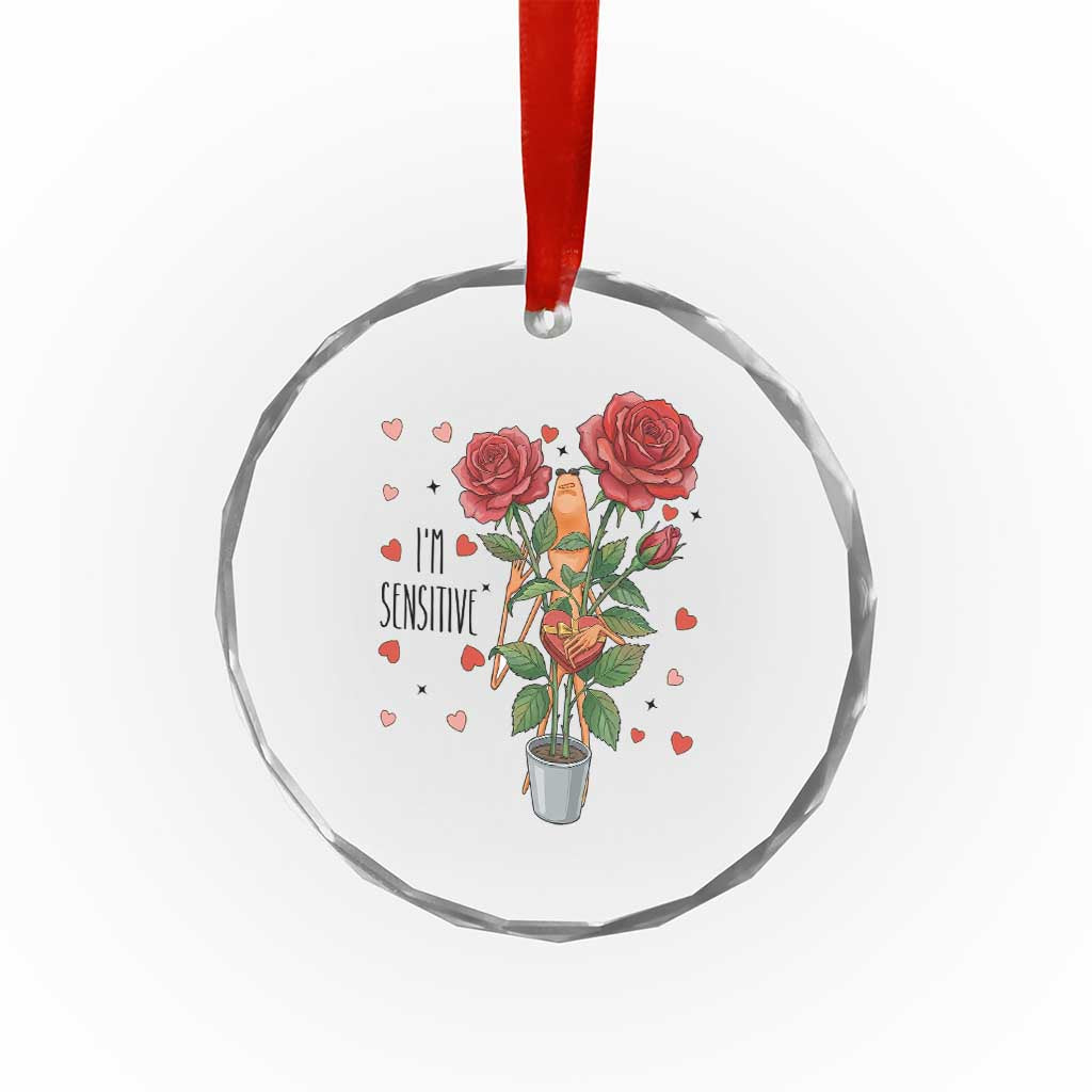 Marcus The Worm Valentine Meme Crystal Glass Ornament I Am Senstive - Wonder Print Shop