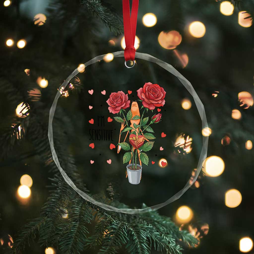 Marcus The Worm Valentine Meme Crystal Glass Ornament I Am Senstive - Wonder Print Shop