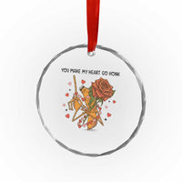 Marcus The Worm Valentine Meme Crystal Glass Ornament You Make My Heart Go Honk - Wonder Print Shop