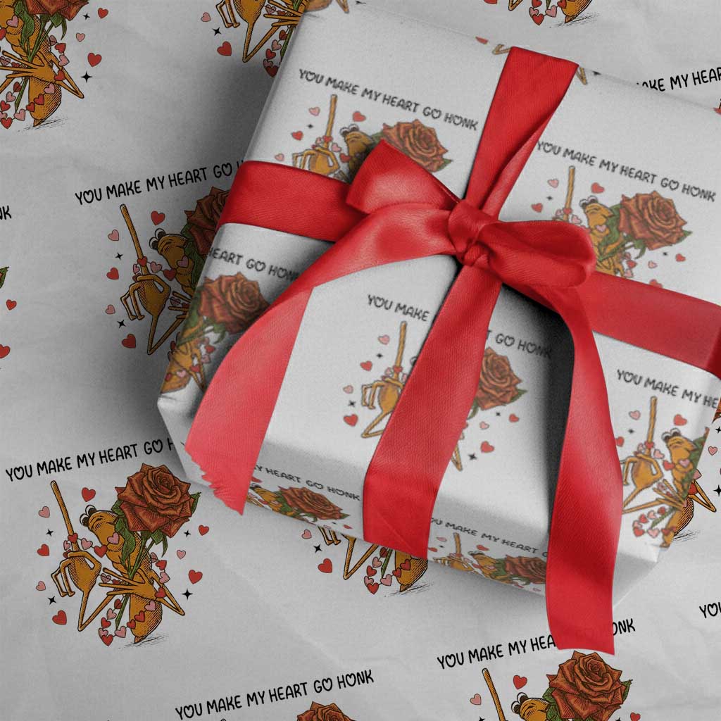 Marcus The Worm Valentine Meme Wrapping Paper Roll You Make My Heart Go Honk - Wonder Print Shop