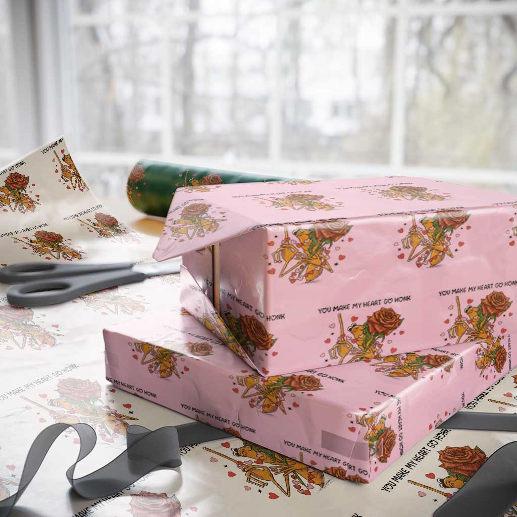 Marcus The Worm Valentine Meme Wrapping Paper Roll You Make My Heart Go Honk - Wonder Print Shop