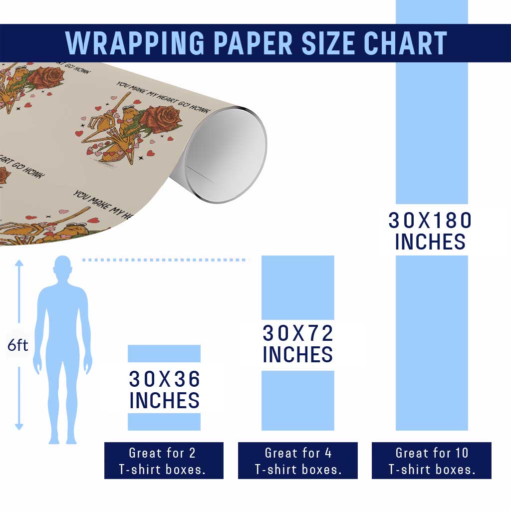 Marcus The Worm Valentine Meme Wrapping Paper Roll You Make My Heart Go Honk - Wonder Print Shop