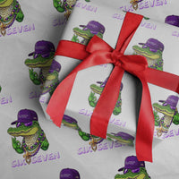 Mardi Gras Alligator Wrapping Paper Roll Funny Six Seven MAGA Political Meme