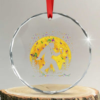 Mardi Gras Bigfoot Crystal Glass Ornament Funny Sasquatch Carnival Trendy Meme