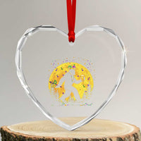 Mardi Gras Bigfoot Heart Crystal Glass Ornament Funny Sasquatch Carnival Trendy Meme