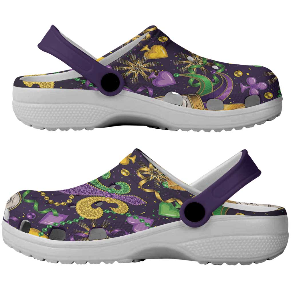 Mardi Gras Carnival Night Clogs Shoes Jester Mask Fantasy