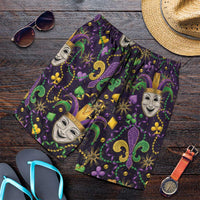 Mardi Gras Carnival Night Shorts for Men Jester Mask Fantasy