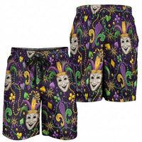 Mardi Gras Carnival Night Shorts for Men Jester Mask Fantasy