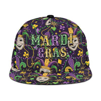 Mardi Gras Carnival Night Snapback Cap Jester Mask Fantasy